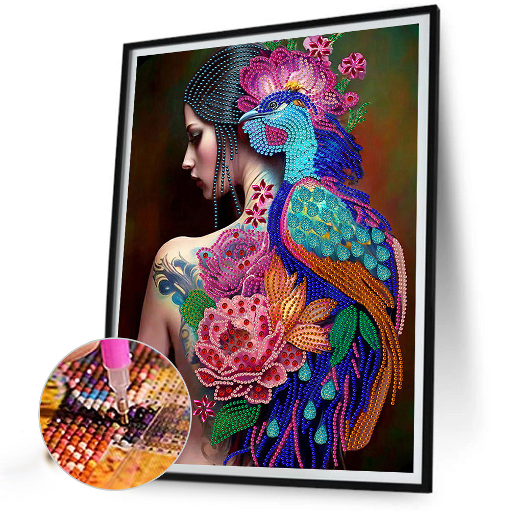 Personality Girl Back - Special Shaped Drill Diamond Painting 30*40CM