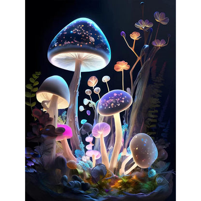 Glowing Mushroom In The Corner 30*40Ccm(canvas) full round drill diamond painting