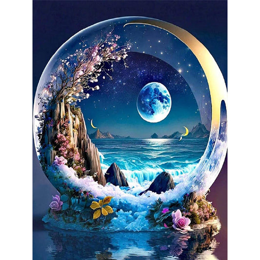 Crystal Night Scene 30*40Ccm(canvas) full round drill diamond painting