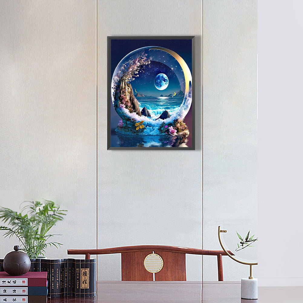 Crystal Night Scene 30*40Ccm(canvas) full round drill diamond painting