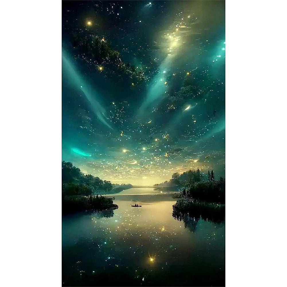Starry Night Scene 40*70Ccm(canvas) full round drill diamond painting