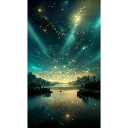 Starry Night Scene 40*70Ccm(canvas) full round drill diamond painting