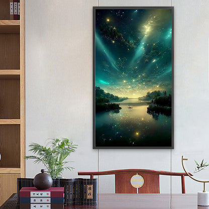 Starry Night Scene 40*70Ccm(canvas) full round drill diamond painting