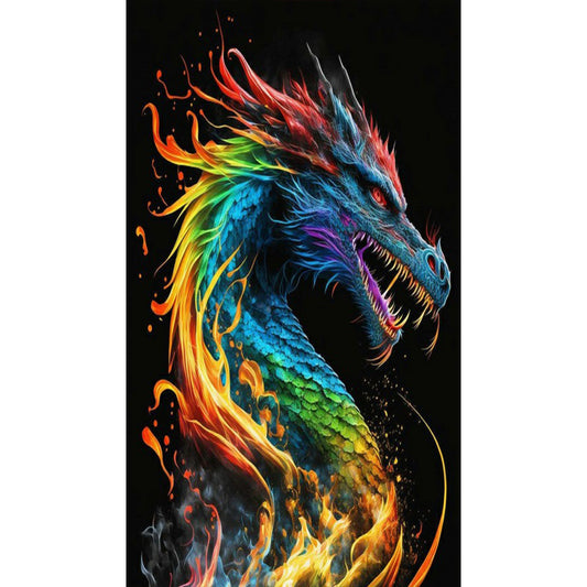 Colorful Dragon - Full Square Drill Diamond Painting 40*70CM