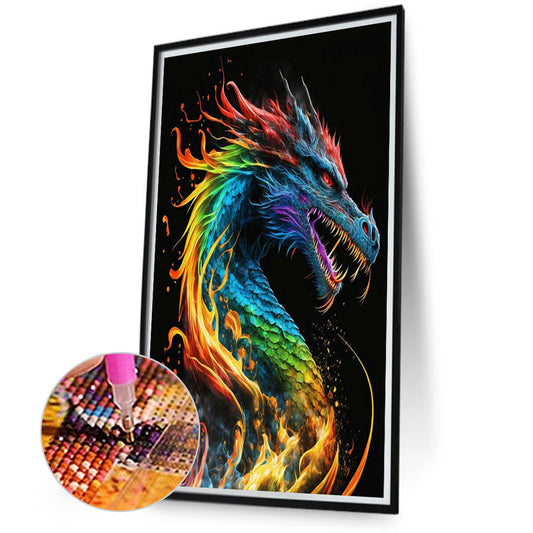 Colorful Dragon - Full Square Drill Diamond Painting 40*70CM