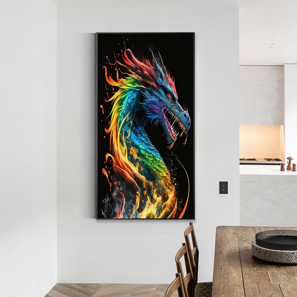 Colorful Dragon - Full Square Drill Diamond Painting 40*70CM