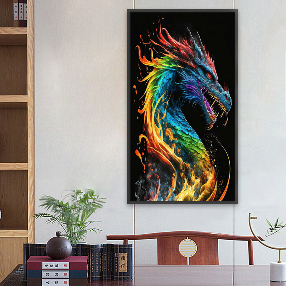 Colorful Dragon - Full Square Drill Diamond Painting 40*70CM
