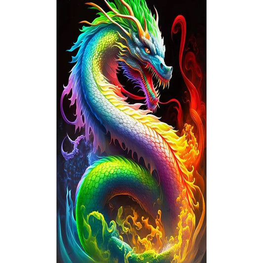 Colorful Dragon - Full Square Drill Diamond Painting 40*70CM