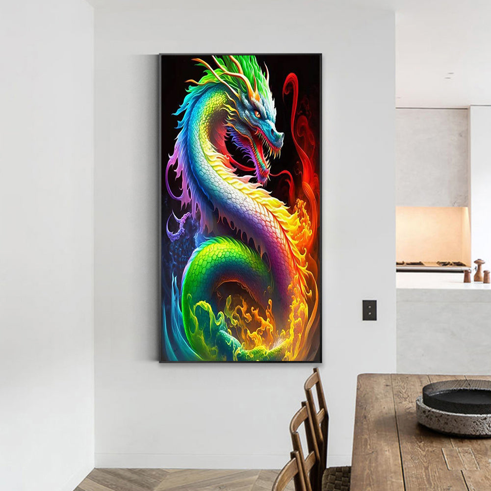 Colorful Dragon - Full Square Drill Diamond Painting 40*70CM