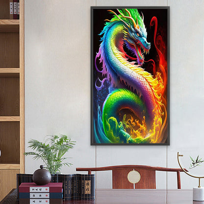 Colorful Dragon - Full Square Drill Diamond Painting 40*70CM