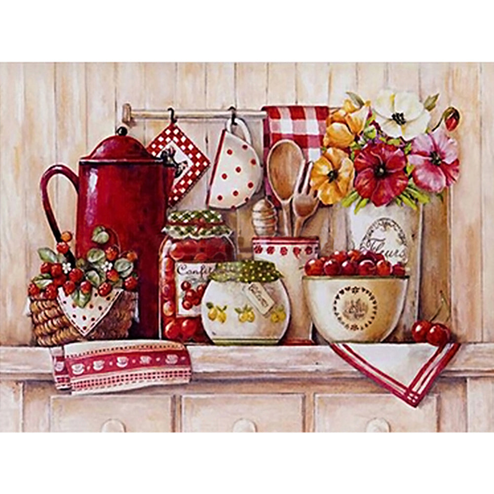 Home Life - Full Round Drill Diamond Painting 40*30CM