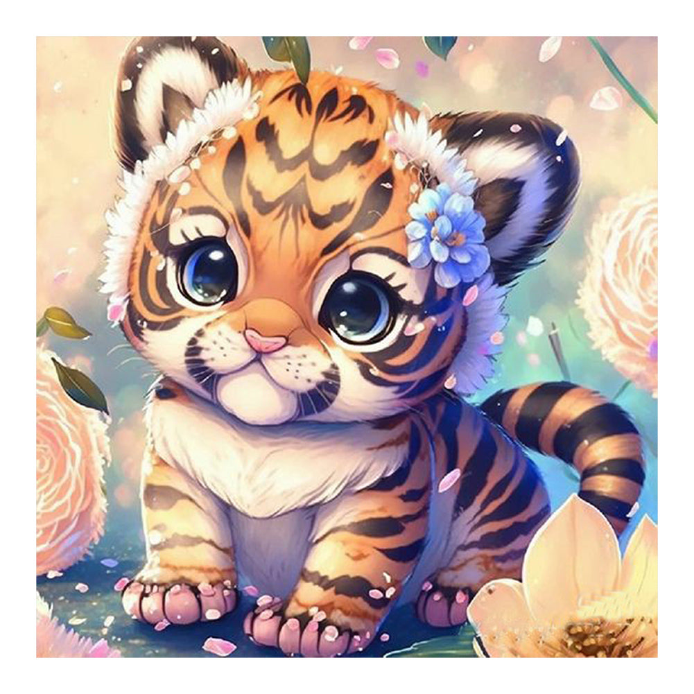 Little Tiger - Full Round Drill Diamond Painting 30*30CM