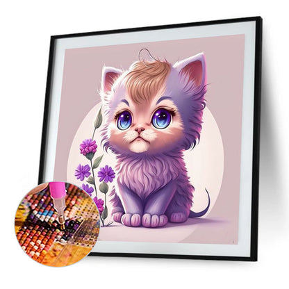 Cat - Full Round Drill Diamond Painting 30*30CM