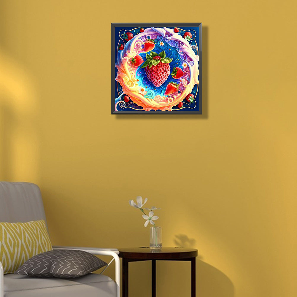 Milk Strawberry - Full Round Drill Diamond Painting 30*30CM