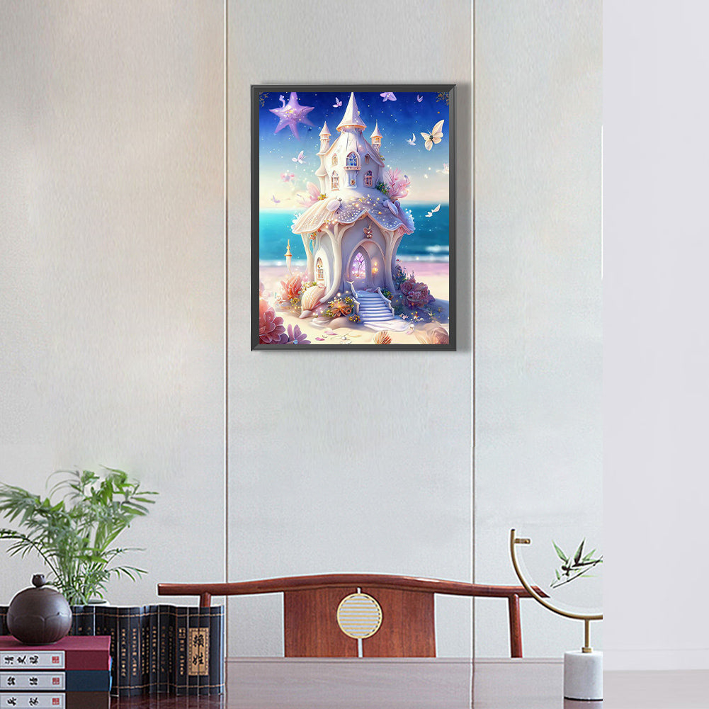 Small Seaside Castle - Full Round Drill Diamond Painting 30*40CM