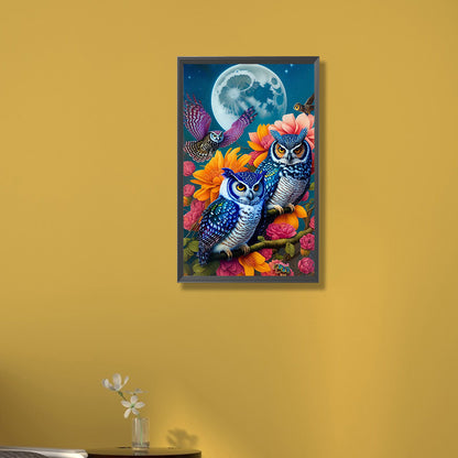 Owl - Full Round Drill Diamond Painting 30*50CM