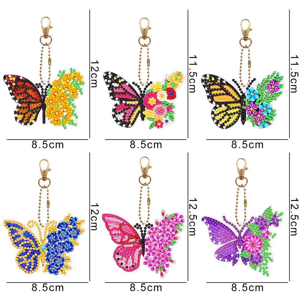 6pcs Diamond Painting Keychains Kit Handmade DIY Hanging Ornament (YSK121)