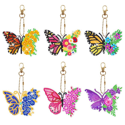 6pcs Diamond Painting Keychains Kit Handmade DIY Hanging Ornament (YSK121)