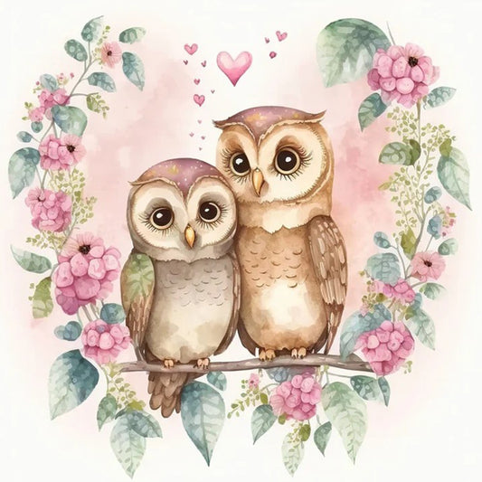 Owl 30*30Ccm(canvas) full round drill diamond painting