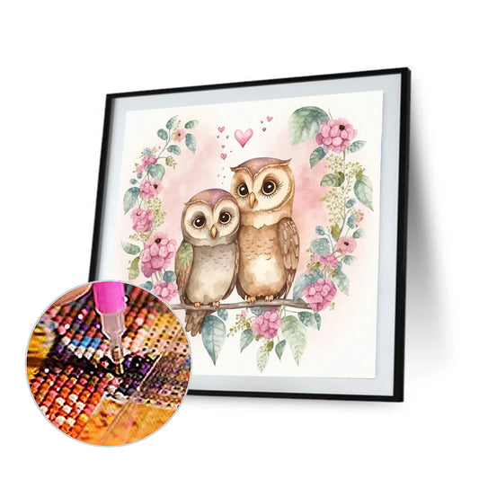 Owl 30*30Ccm(canvas) full round drill diamond painting
