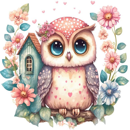 Owl 30*30Ccm(canvas) full round drill diamond painting