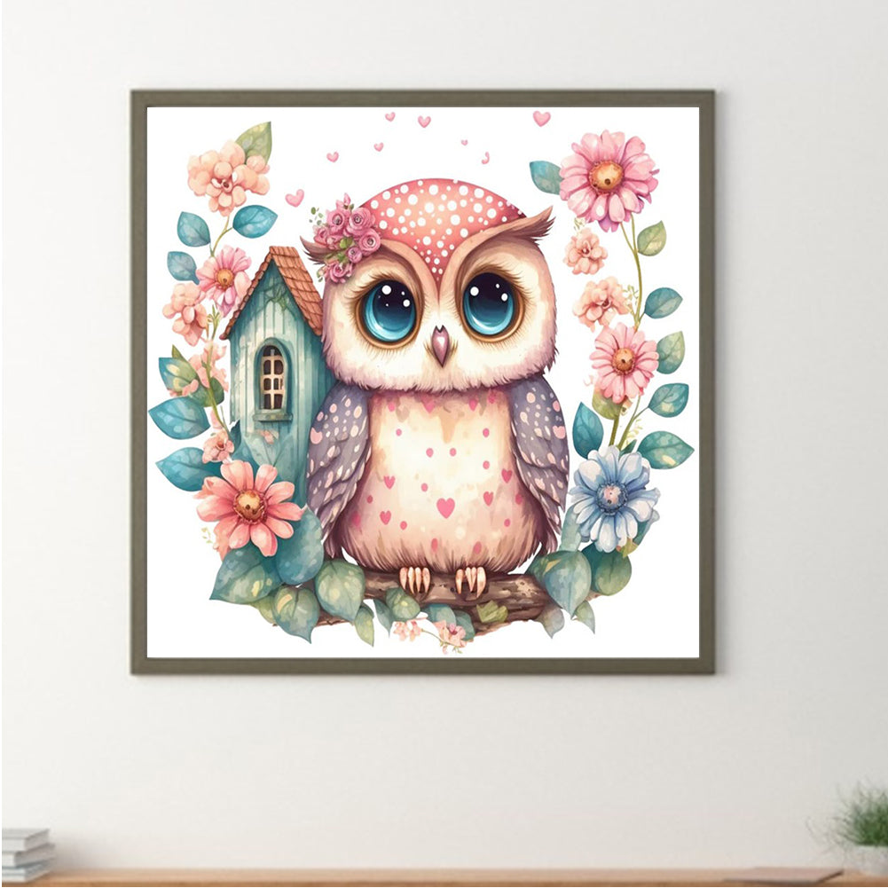 Owl 30*30Ccm(canvas) full round drill diamond painting