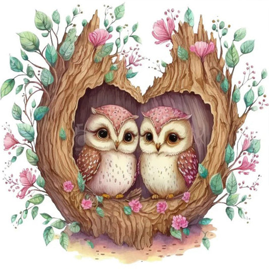 Owl 30*30Ccm(canvas) full round drill diamond painting