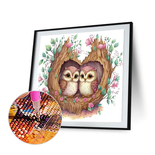 Owl 30*30Ccm(canvas) full round drill diamond painting