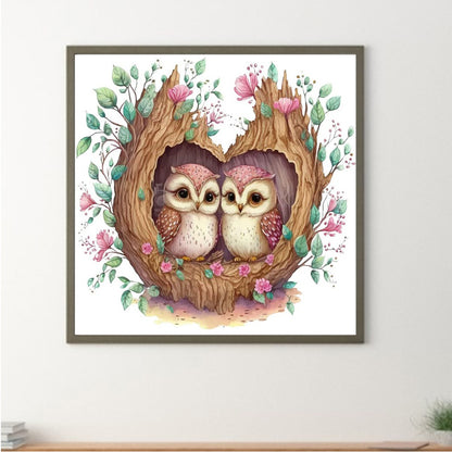 Owl 30*30Ccm(canvas) full round drill diamond painting