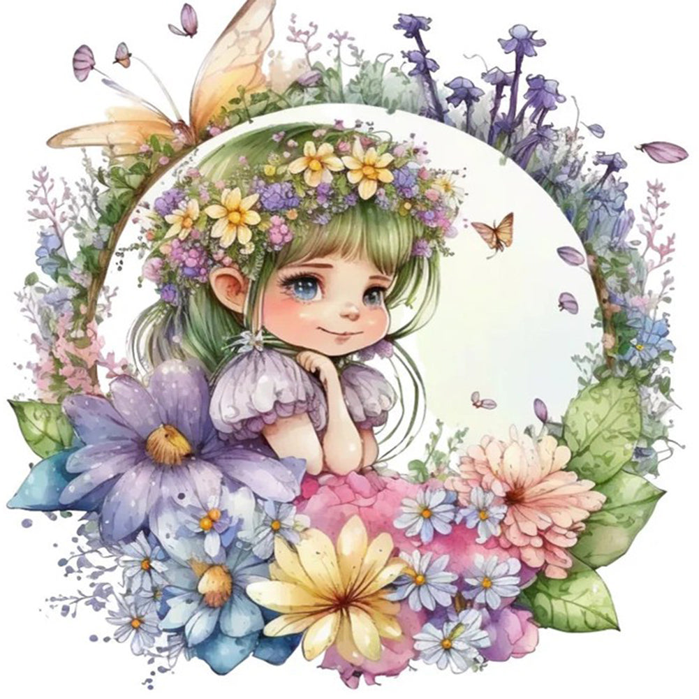 Flower Fairy 30*30Ccm(canvas) full round drill diamond painting