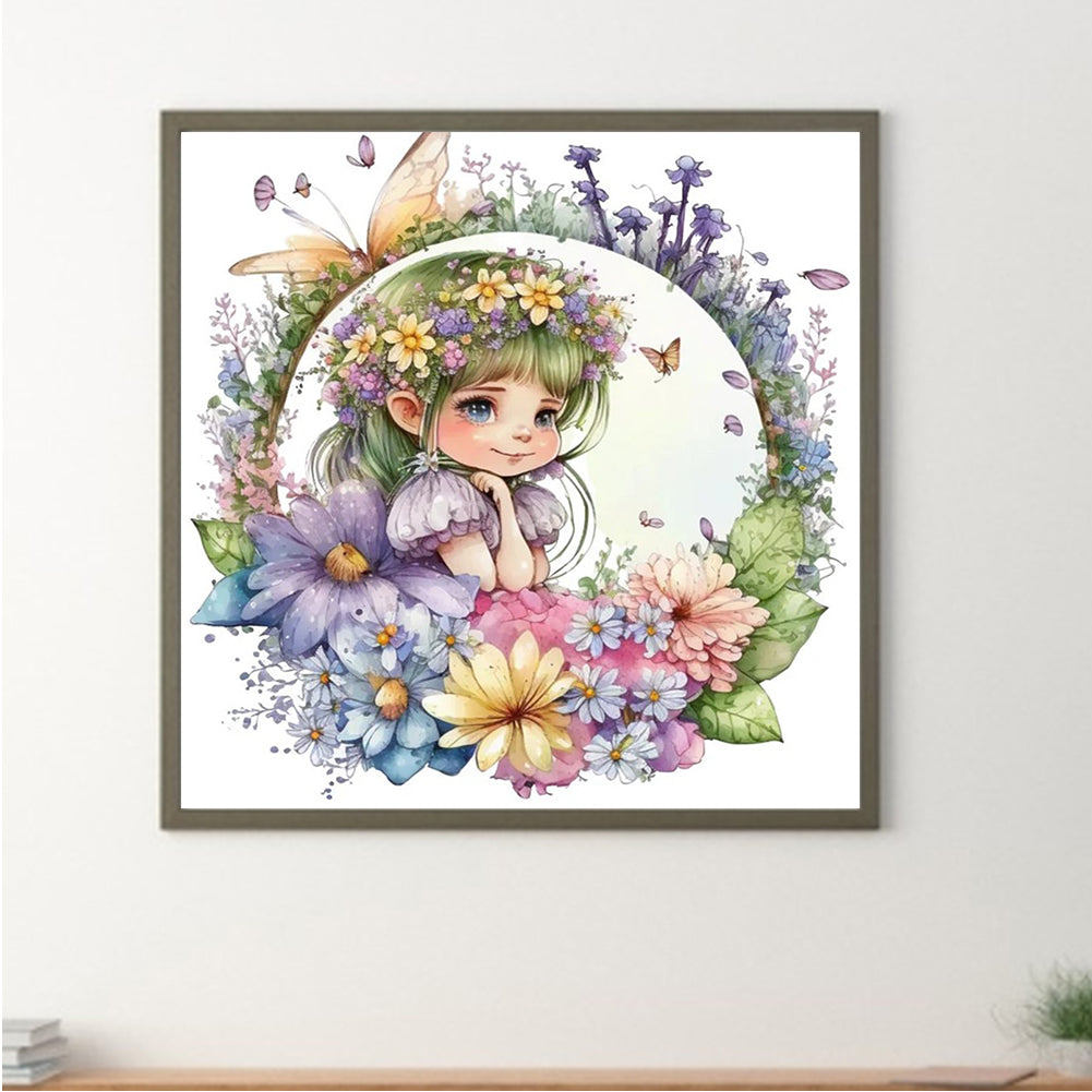 Flower Fairy 30*30Ccm(canvas) full round drill diamond painting