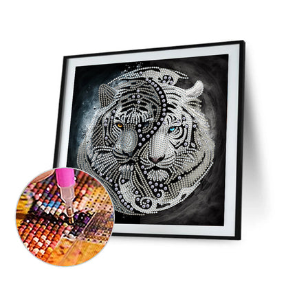 Tai Chi Yin Yang Tiger - Special Shaped Drill Diamond Painting 30*30CM