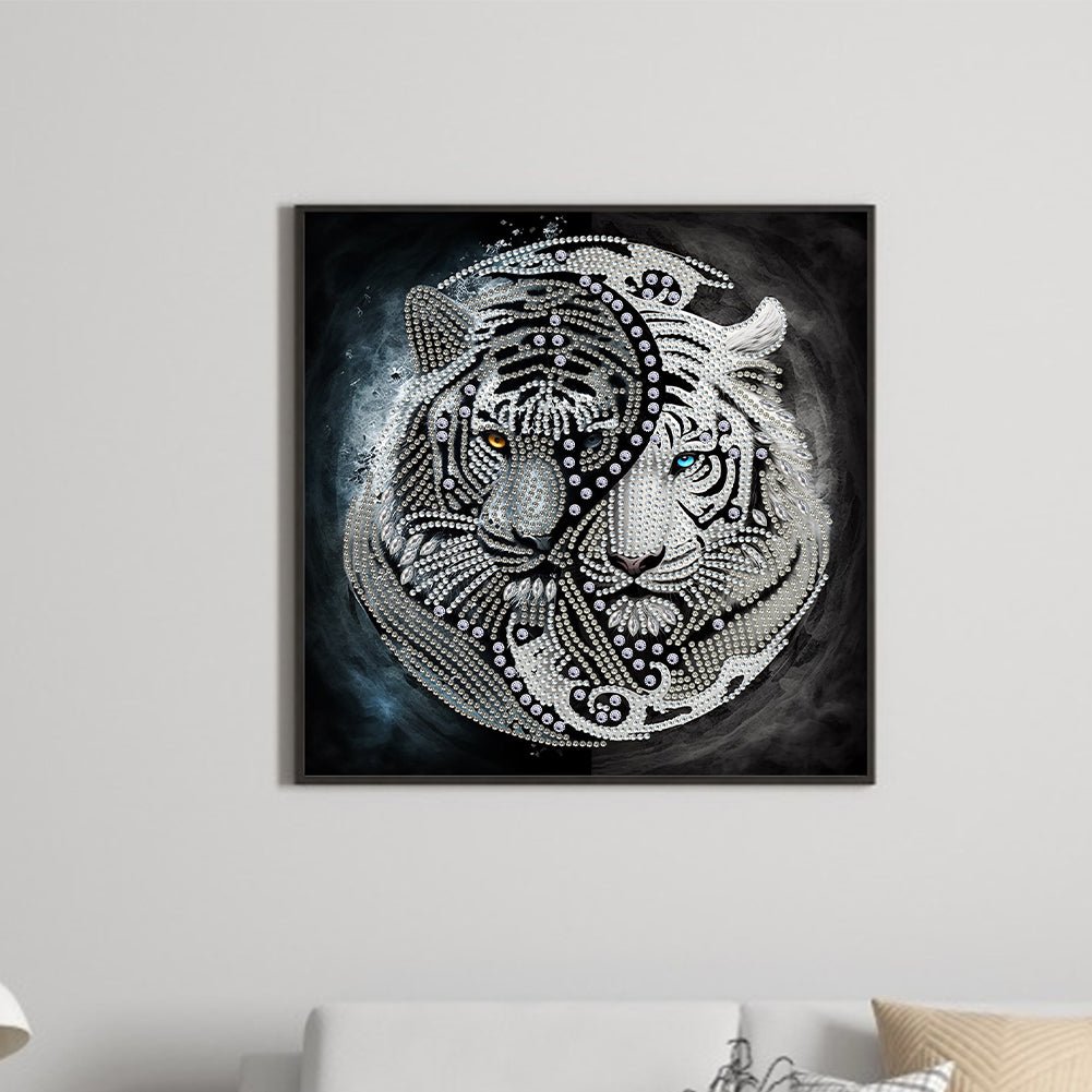 Tai Chi Yin Yang Tiger - Special Shaped Drill Diamond Painting 30*30CM