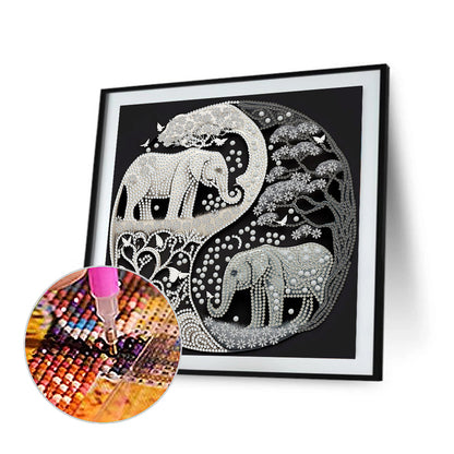 Tai Chi Yin Yang Elephant - Special Shaped Drill Diamond Painting 30*30CM