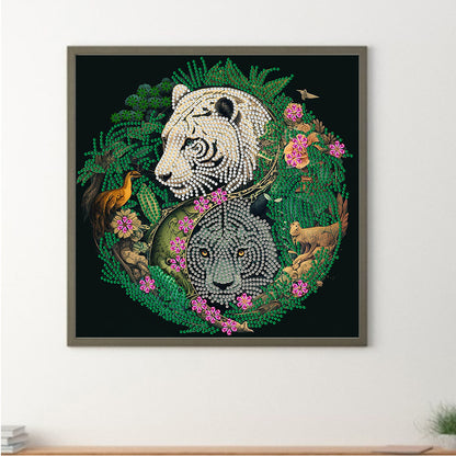 Tai Chi Yin Yang Tiger - Special Shaped Drill Diamond Painting 30*30CM