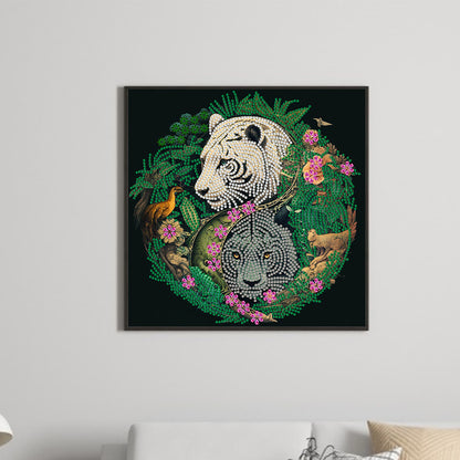 Tai Chi Yin Yang Tiger - Special Shaped Drill Diamond Painting 30*30CM