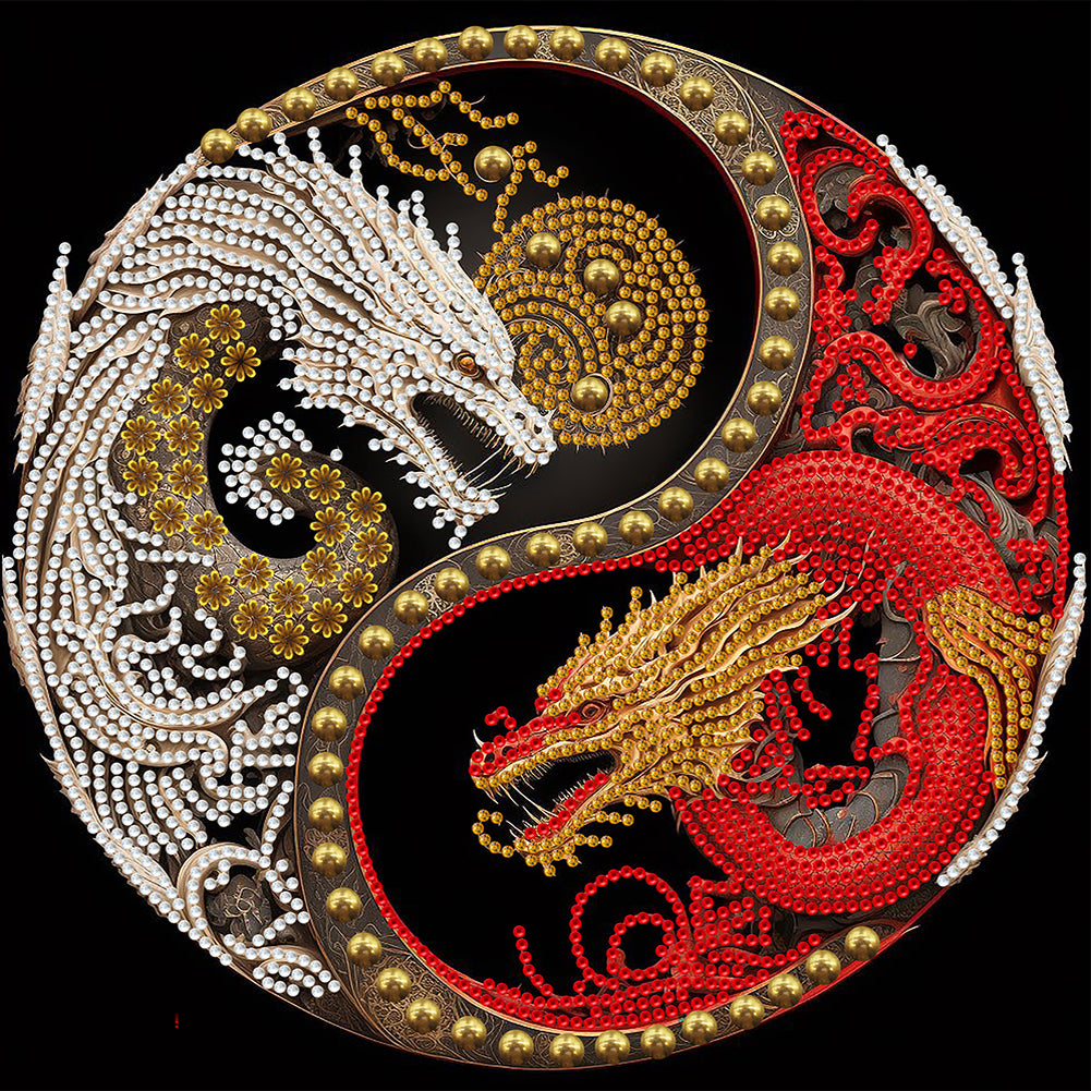 Tai Chi Yin Yang Dragon - Special Shaped Drill Diamond Painting 30*30CM