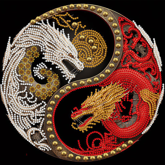 Tai Chi Yin Yang Dragon - Special Shaped Drill Diamond Painting 30*30CM