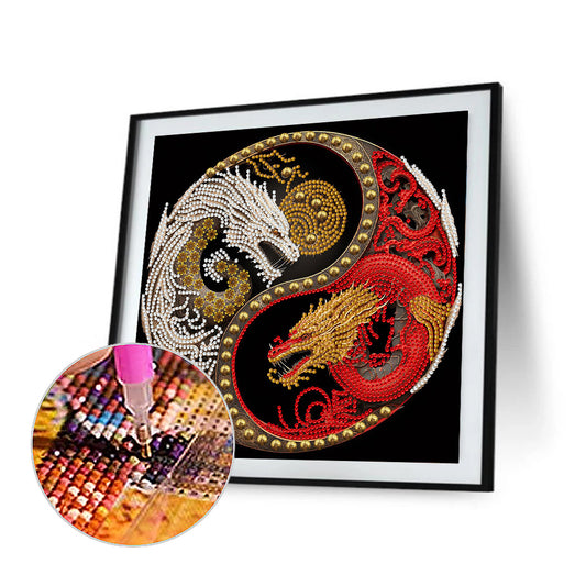 Tai Chi Yin Yang Dragon - Special Shaped Drill Diamond Painting 30*30CM