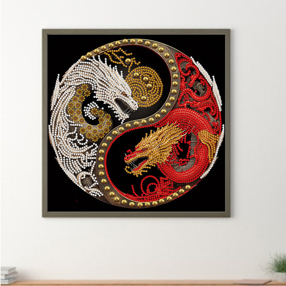 Tai Chi Yin Yang Dragon - Special Shaped Drill Diamond Painting 30*30CM