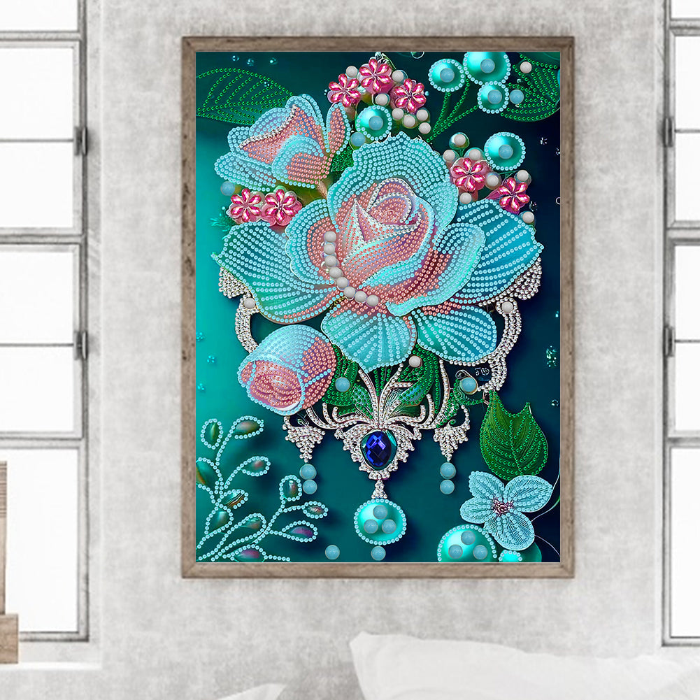 Jewelry Flower - Special Shaped Drill Diamond Painting 30*40CM