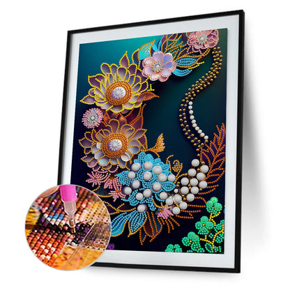 Jewelry Flower - Special Shaped Drill Diamond Painting 30*40CM