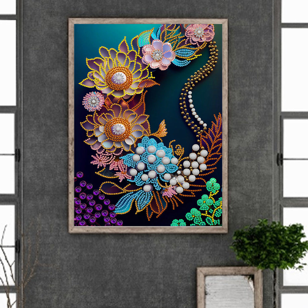 Jewelry Flower - Special Shaped Drill Diamond Painting 30*40CM