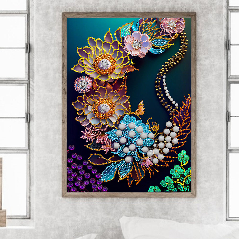 Jewelry Flower - Special Shaped Drill Diamond Painting 30*40CM