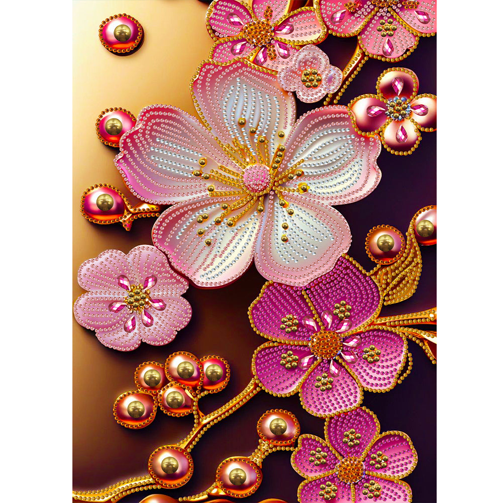 Jewelry Flower - Special Shaped Drill Diamond Painting 30*40CM