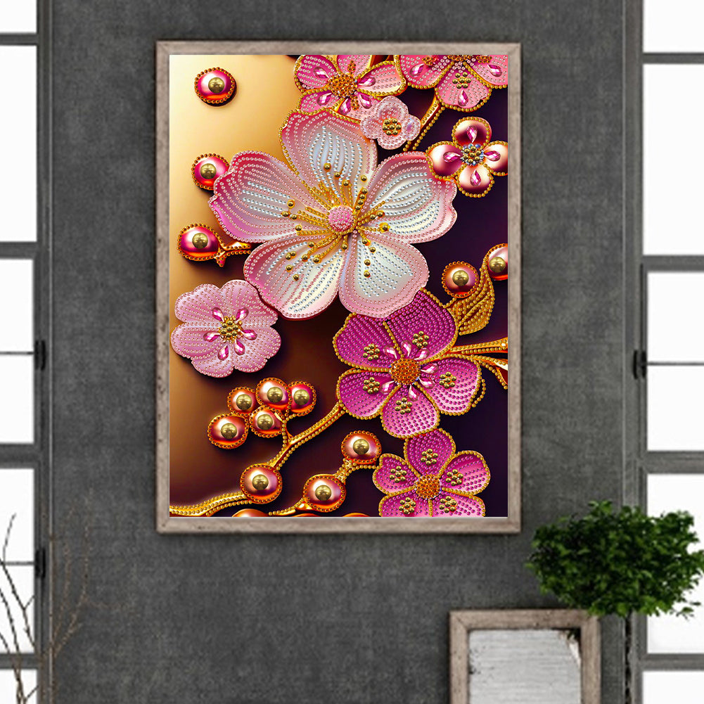 Jewelry Flower - Special Shaped Drill Diamond Painting 30*40CM