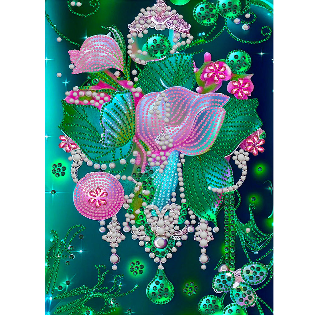 Jewelry Flower - Special Shaped Drill Diamond Painting 30*40CM