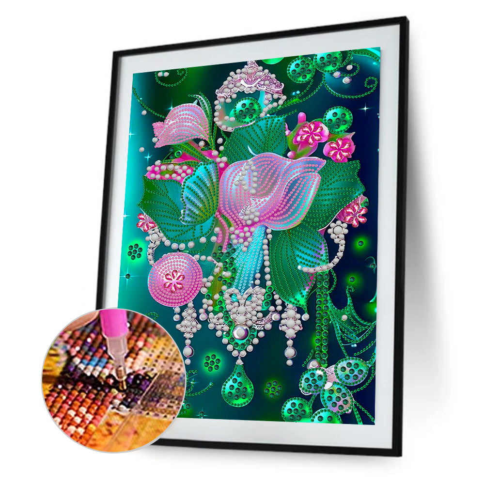 Jewelry Flower - Special Shaped Drill Diamond Painting 30*40CM