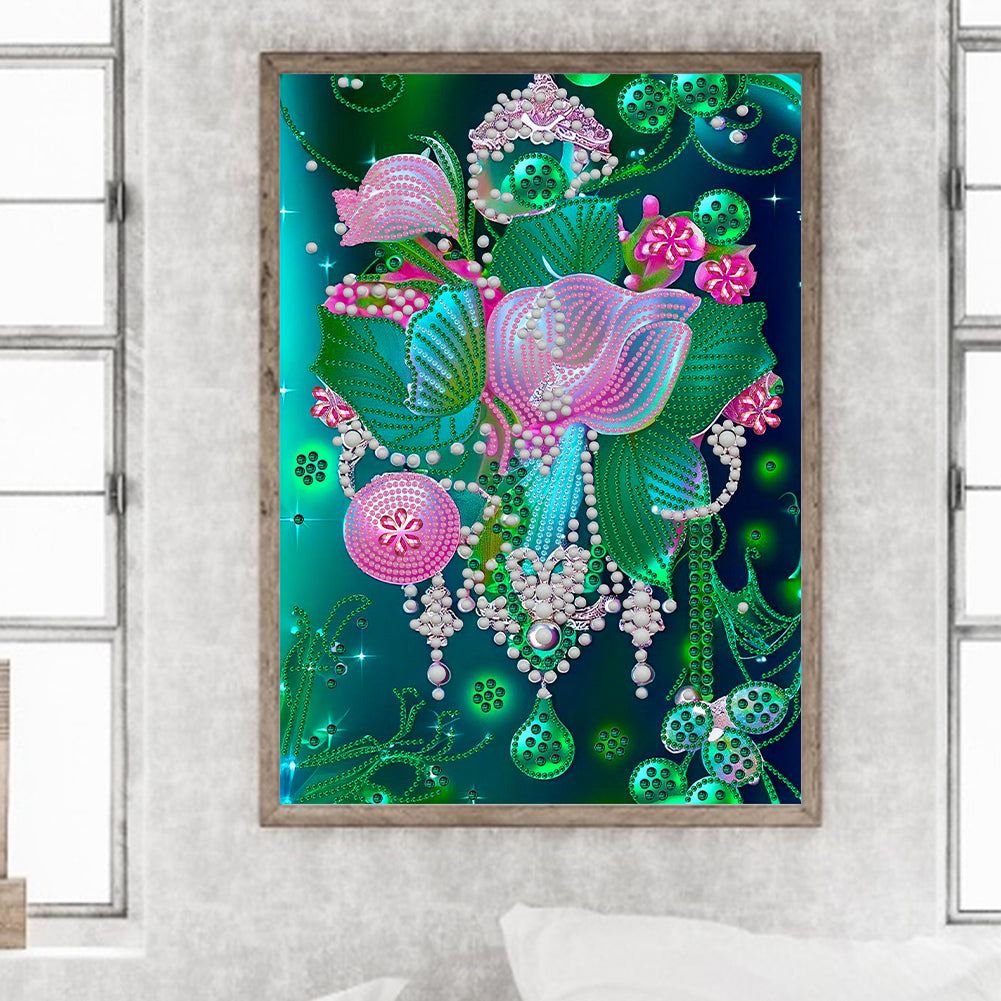 Jewelry Flower - Special Shaped Drill Diamond Painting 30*40CM