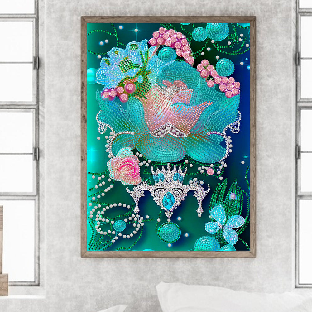 Jewelry Flower - Special Shaped Drill Diamond Painting 30*40CM